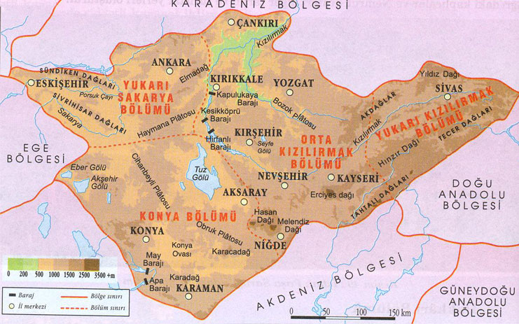 iç anadolu bölgesi haritası
