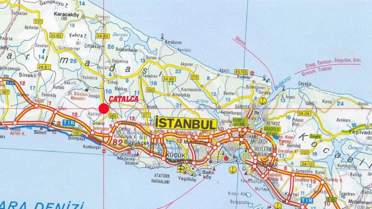 istanbul yol haritası avrupa yakası Istanbul Avrupa Yakasi Haritasi Iller Haritasi Yerbilgisi istanbul yol haritası avrupa yakası
